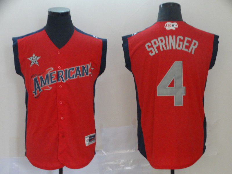 Men Houston Astros #4 Springer Red 2019 All Star MLB Jerseys->los angeles angels->MLB Jersey